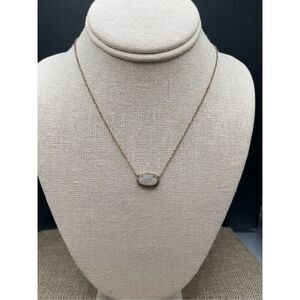 Kendra Scott Elisa Gold Pendant Necklace in Iridescent Drusy